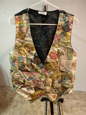 Sostanza Postcard Floral Kitten Printed Vest